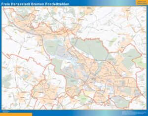 Freie Hansestadt Bremen Postleitzahlen Große Karte