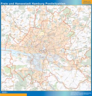 Freie und Hansestadt Hamburg Postleitzahlen Große Karte