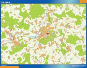 Giessen Große Karte in Deutschland