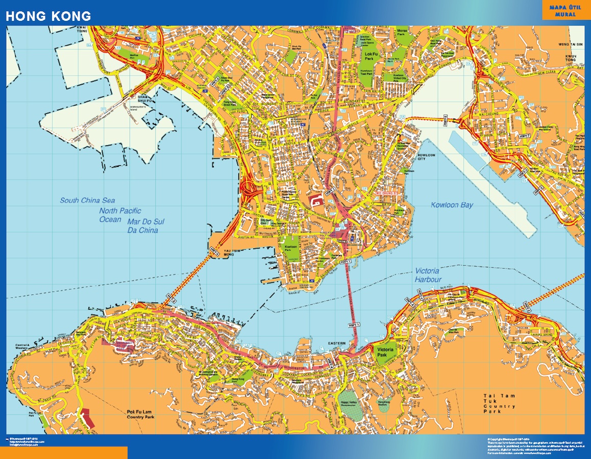 Hong Kong Große Karte | Große Landkarten für Deutschland und Österreich