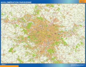 Große Karte von Area Paris Frankreich