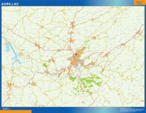Große Karte von Aurillac Frankreich