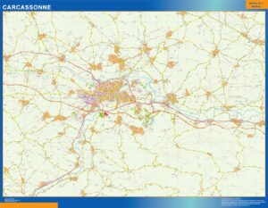 Große Karte von Carcassonne Frankreich