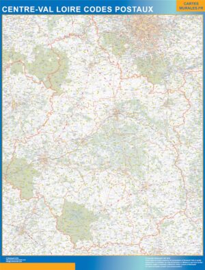 Große Karte von Centre Val Loire Postleitzahlen