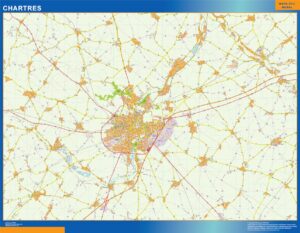 Große Karte von Chartres Frankreich