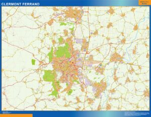Große Karte von Clermont Ferrand Frankreich
