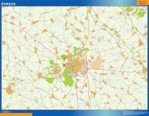 Große Karte von Evreux Frankreich
