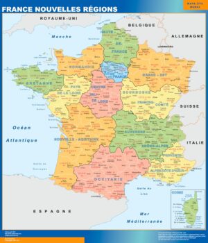 Große Karte von Frankreich new regions