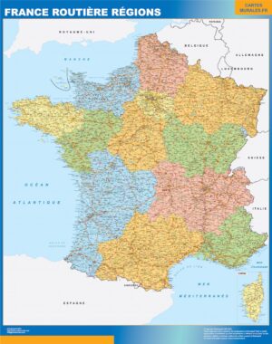 Große Karte von Frankreich roads regional