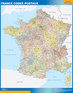 Große Karte von Frankreich Postleitzahlen