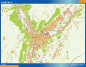 Große Karte von Grenoble Frankreich