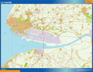 Große Karte von Le Havre Frankreich