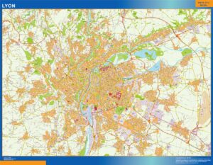 Große Karte von Lyon Frankreich