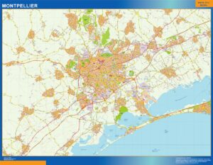 Große Karte von Montpellier Frankreich