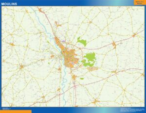 Große Karte von Moulins Frankreich