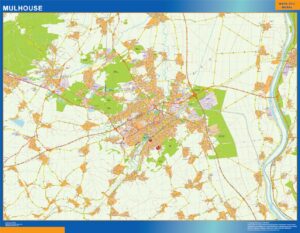 Große Karte von Mulhouse Frankreich