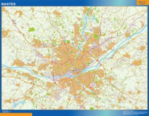 Große Karte von Nantes Frankreich