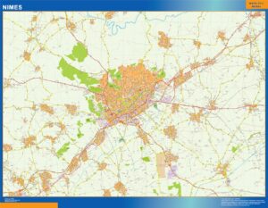 Große Karte von Nimes Frankreich
