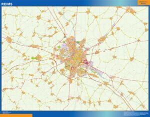 Große Karte von Reims Frankreich