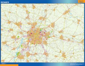 Große Karte von Rennes Frankreich