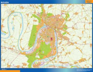 Große Karte von Rouen Frankreich