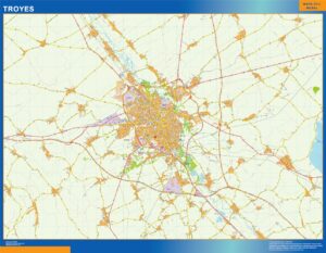 Große Karte von Troyes Frankreich