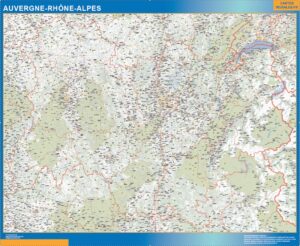 Region von Auvergne-Rhone-Alpes Große Karte