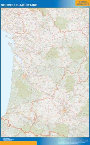Region von Nouvelle Aquitaine Große Karte