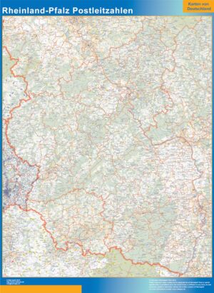 Rheinland-Pfalz Postleitzahlen Große Karte