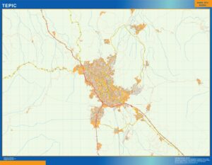 Tepic Große Karte Mexiko