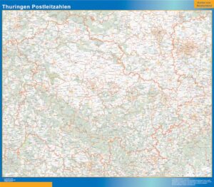 Thuringen Postleitzahlen Große Karte